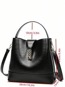 Black Simple Large Capacity Fashion Handbag - Black - View 5