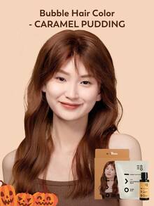 Triptych Of Lune Halloween Hair Coloring Bela Caramel Pudding Home Hair Dye Foam 120ml (refill Pack) - Brown - View 1