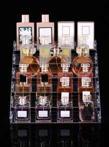 1 pieza Nuevo Estante de almacenamiento y exhibición de perfumes de varios niveles transparente, organizador de cosméticos y juguetes, para colecciones de vacaciones, playa, baño y dormitorio, de gran capacidad - transparente - Ver 9