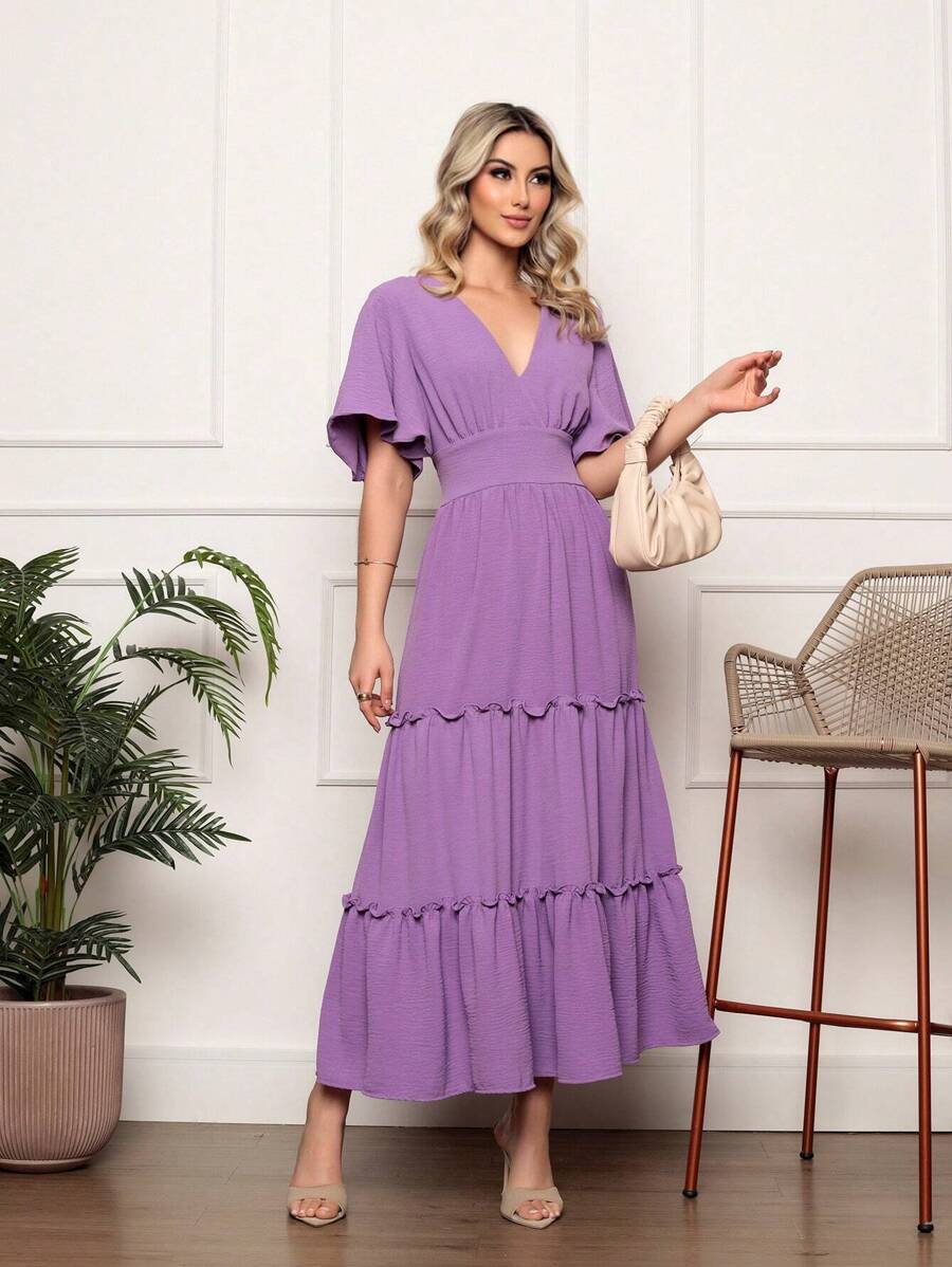 Women Dresses - 紫丁香色 - 查看 1