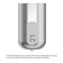 精細壓花尖端與 Cricut-Maker 3/Maker 切割機相容 壓花工具 壓花刀片 壓花尖端 21 壓花工具，用於在厚箔、卡片紙等上進行 Maker 壓花設計 - 銀色 - 查看 1