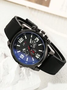 Fashionable Casual Men's Watch With Circular Dial And Quartz Movement, Suitable For Daily Life - Black - View 3