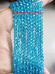 批發10股950顆閃亮4mm玻璃珠 / 假日玻璃珠 / 奧地利風格水晶珠 / 玻璃面切珠 / 圓形彩色玻璃珠，適用於手鍊 / 項鍊 / 腳鍊 / 耳環珠寶製作 / DIY散珠 / 水晶間隔珠 / 婚禮裝飾 / 聖誕樹裝飾 / 假日裝飾 / 房間裝飾 - 彩色 - 查看 15