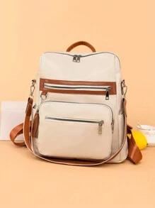 T60 Women Functional Backpacks - 米色 - 查看 5