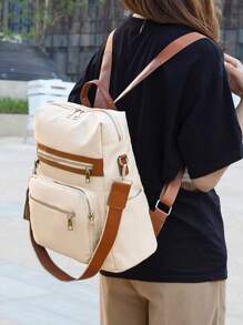 T60 Women Functional Backpacks - 米色 - 查看 2