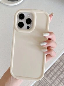 Funda De Teléfono Simple De Color Blanco Mate, Cubierta Protectora Suave A Prueba De Golpes Compatible Con Apple Iphone - Blanco - Ver 3