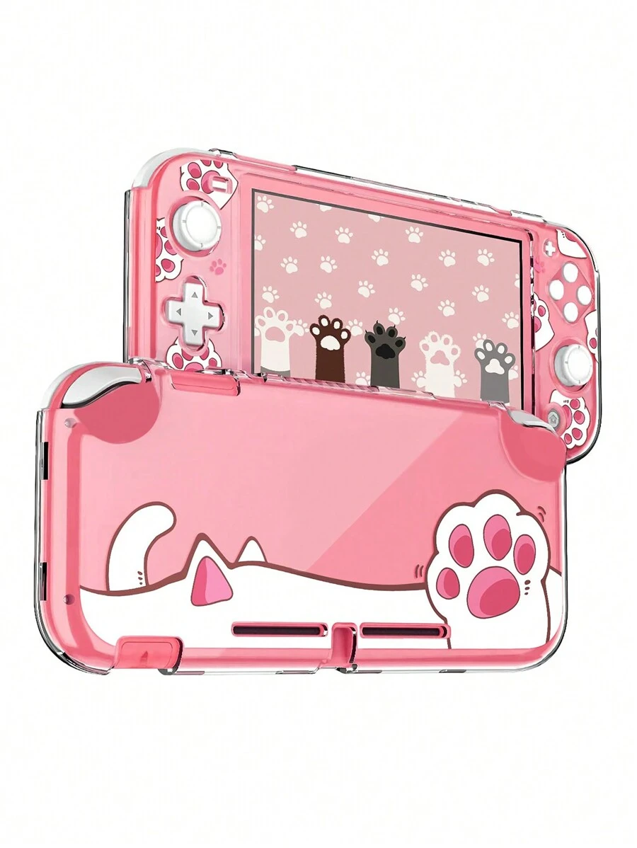 1pc White Cat Paw Shaped Pc Anti-drop Gaming Console Protective Case, Compatible With Switch Lite Crystal Shell And Ns Lite Host Protective Shell - Multicolor - View 1