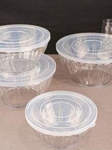 1 cái/2 cái/Bát đựng salad có nắp đậy, Bát nhựa trong suốt dày, Dùng để đựng đĩa lạnh trong bếp gia đình đựng salad và trái cây, Nhà bếp, Quà tặng Giáng sinh, Đồ dùng học tập - Trong sáng - Xem 8