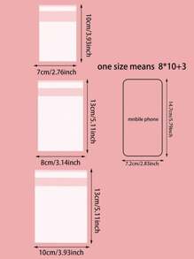 100pcs Solid Clear Packaging Bag Wedding Party Gift Bags - White - View 9