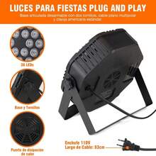 Luces De Escenario, RGB 36 Luces Par LED Activadas Por Sonido, Luces De Discoteca Multicolor, Audio Ritmico, Luces DJ, Luces Para Club, Discoteca, Fiestas - Multicolor - Ver 4