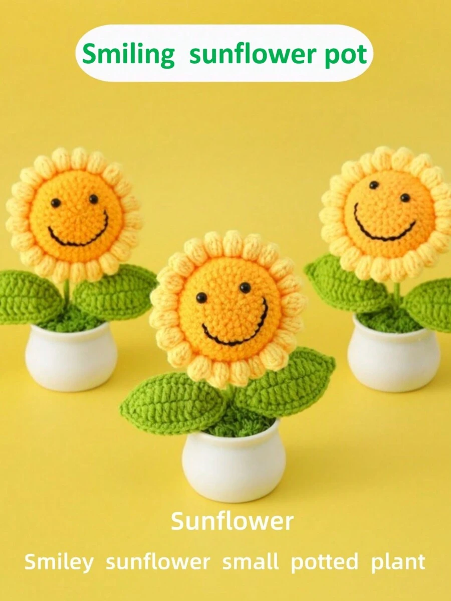 太陽花造型可愛人造花 - 1件-葵花盆B - 查看 1