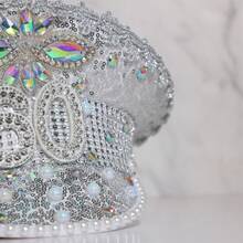 Gorgeous 60th birthday hat Handmade hat party accessories - White - View 4