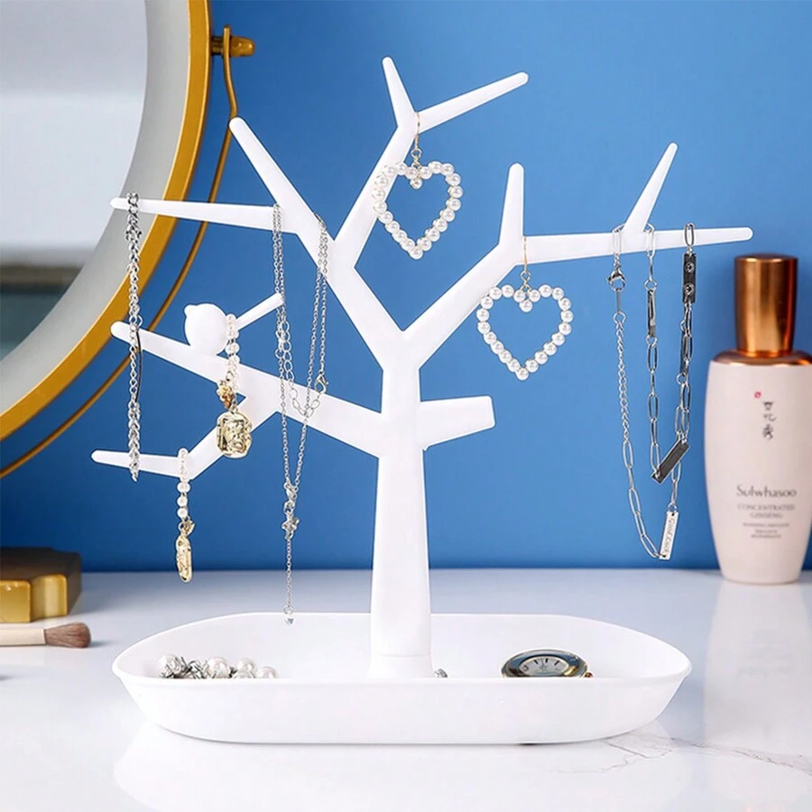 1 件创意树枝珠宝收纳架，耳环戒指项链手链配件展示架 - 白色 - 查看 1