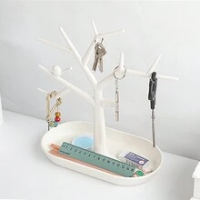 1 件创意树枝珠宝收纳架，耳环戒指项链手链配件展示架 - 白色 - 查看 3