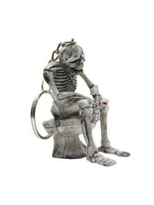 1入組男士創意合金鑰匙扣汽車鑰匙扣鑰匙鍊馬桶禮物裝飾包包吊飾卡通鑰匙扣可愛包飾汽車吊飾包配件聚會節日禮物生日情人節時尚潮流流行適用於青少年女孩女大學生老師 - 灰色 - 查看 3