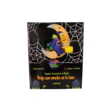 Inflable Halloween Decoración Bruja Luna con Luz Led Inflable Decorativo Exteriores Halloween - Morado - Ver 5