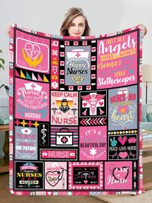1pc Nurse Gifts, Nurses Week Gifts, Nurse Appreciation Gifts Throw Blanket, Gifts for Nurses Women, School Nurse On Nurse Day, Graduation Birthday Gift Soft Blanket - Multicolor - View 1