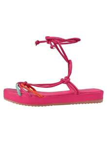 Women Flat Sandals - Hot Pink - View 4