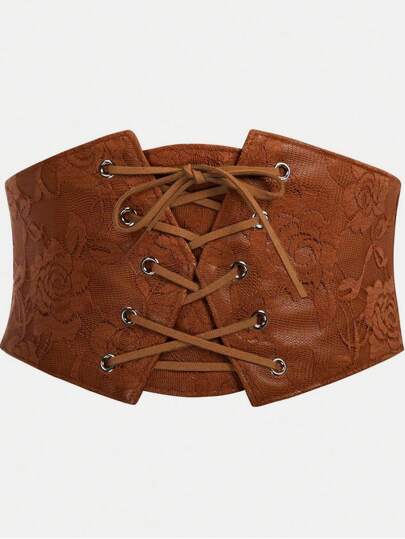1 Peça Cinto de Corset Largo Marrom Feminino, Cinteiro Elástico, Modelo Sexy de Modelador de Cintura, Acessório de Halloween para Senhoras, para Vestidos, Estilo Country Cowboy e Cowgirl, Cinto Vintage Marrom Feminino de Corset para Vestido, Modelador de Cintura Para Afinar a Cintura e Controlar a Barriga