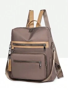 T60 Women Functional Backpacks - 卡其色 - 查看 2
