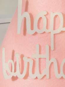 1入組粉色厚毛氈大毛球生日帽附“happy Birthday”字母,1入/包 - 粉色 - 查看 4