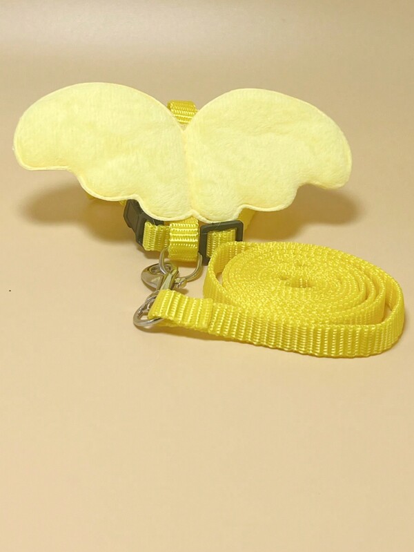 1pc Angel Wing Decor Chest & Back Traction Rope Cat Leash, Letter Shaped Pet Leash For Dog And