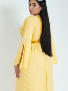 Backless Kimono For Women. Women's Sarongs - Yellow - View 3