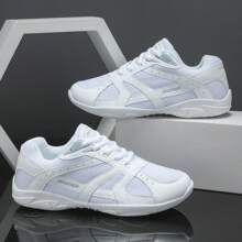 BAXINIER Girls Cheer Shoes Dancing Shoes White Athletic Training Tennis Walking Breathable Competition Cheer Sneakers - Xám - Xem 2