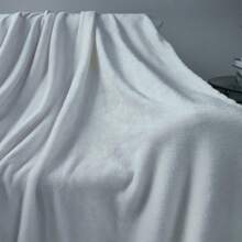 1pc Solid Color Polyester Fiber Multi-use Blanket, Suitable For Office Nap, Living Room Sofa, Bedding, Single/double/extra Large Size - White - View 4