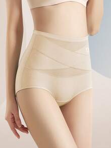 MEIYATING 女士高腰控腹舒適透氣三角褲 - 杏色 - 查看 3