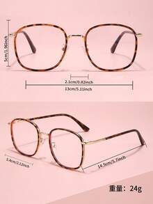 1 件男女通用玳瑁色圆框金属抗疲劳眼镜 - 彩色 - 查看 8