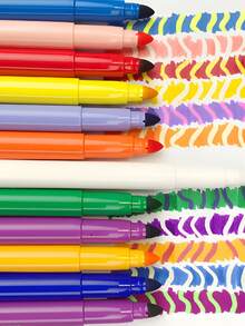 Plumones Mágicos 12 Marcadores que Cambian De Colores Y Se Borran. Rotuladores para Chicos y Grandes. Para Dibujar y Colorear. No son Tóxicos y son Seguros para los Niños y Niñas. - Multicolor - Ver 8