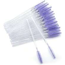 50 Cọ chuốt mascara dùng một lần, cọ kẻ lông mày dẻo, cọ chải mi cầm tay dùng cho nối mi, dụng cụ trang điểm mắt và lông mày, cọ kẻ lông mày, cọ tán phấn mắt, cọ chải mi, cọ chải mi, quà tặng. - Màu tím - Xem 2