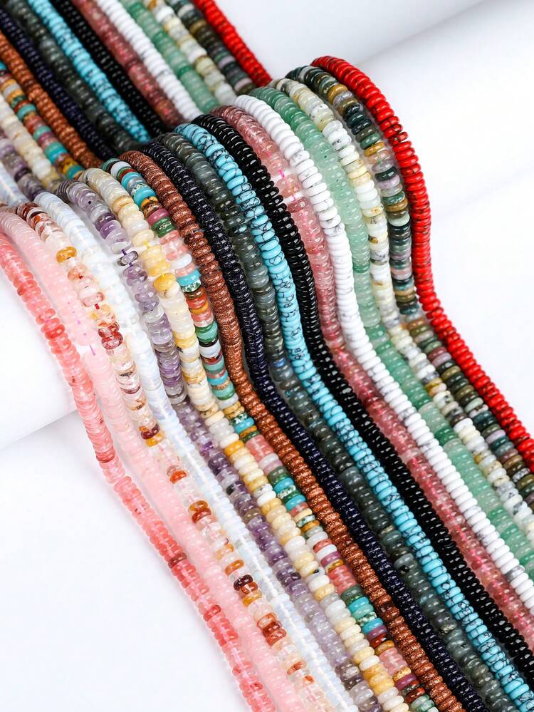 80pcs Random Multicolor Natural Flat Round Shape Labradorite Agate Beads For Diy Jewelry Making, Diy Bracelet, Necklace, Earring, Mobile Phone Chain, Keychain, Crafts Supplies