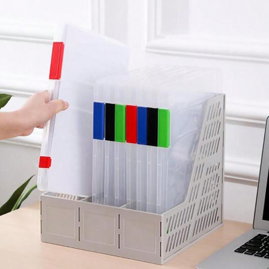 A4 Transparent Document Box, Plastic Vertical File Folder For