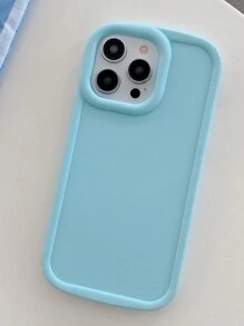 Light Blue Cute Macaron Color Mobile Phone Case Anti-Fall New Soft Protective Cover Compatible With Apple - Baby Blue - View 4