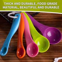 5入組塑料咖啡粉食品茶匙套裝,配有刻度 - 彩色 - 查看 1