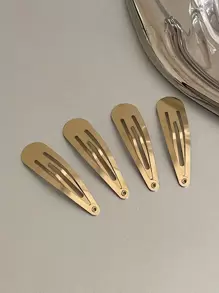 8pcs/Set Women's Hair Accessories, Including 3cm Metallic Star Hair Clips And Elegant Five-Pointed Star Hairpins, Gold Color Street Claw Clips Hair Claws Hair Barrettes, School Stuff, Head Accessories - Gold - View 5