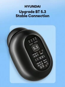 HYUNDAI Tai nghe Bluetooth, Nửa nhét tai có khả năng chống ồn thụ động, Âm thanh nổi HIFI, Âm nhạc, Chơi game, Cuộc gọi có micrô, Màn hình LED, Không dây, Thời gian chờ cực dài - Màu be - Xem 4