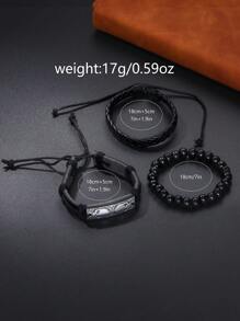 一套男士手表，图案表盘，街头风格，个性化PU表带，石英机芯，配有图案表链，适合日常佩戴、生日礼物、派对、节日聚会，是送给自己或朋友的理想礼物。不含包装。 - 黑色 - 查看 6