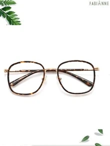 1 件男女通用玳瑁色圆框金属抗疲劳眼镜 - 彩色 - 查看 4