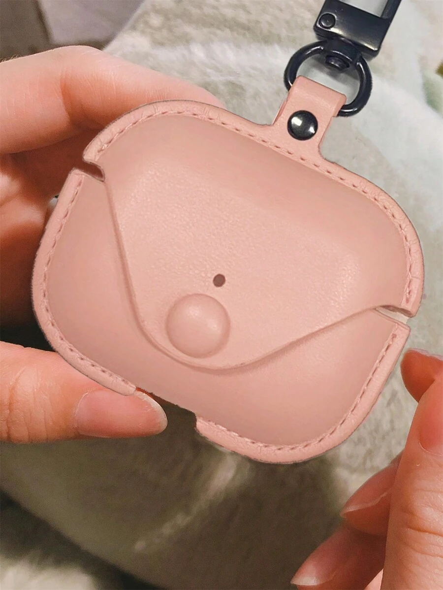 Solid Color Plain Case Compatible With AirPods For AirPods1/2 AirPods Pro - Pink - View 1