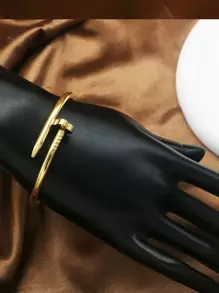 1 Stück klassisches Nagelarmband und Klee Armreif, modischer Schmuck Armband Nagel für Damen und Herren Accessoires, Valentinstag