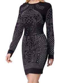 1 件女士文艺复兴风格蕾丝黑色系列时尚宽腰带，可调节松紧带，适合万圣节和文艺复兴服装 - 黑色 - 查看 6