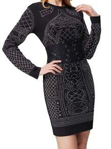 1 件女士文艺复兴风格蕾丝黑色系列时尚宽腰带，可调节松紧带，适合万圣节和文艺复兴服装 - 黑色 - 查看 8