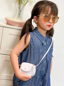 1個時尚兒童pu皮革零錢包,可愛的寶寶女孩迷你鏈式小斜挎包,可愛的公主斜挎包小錢包 - 白色 - 查看 3