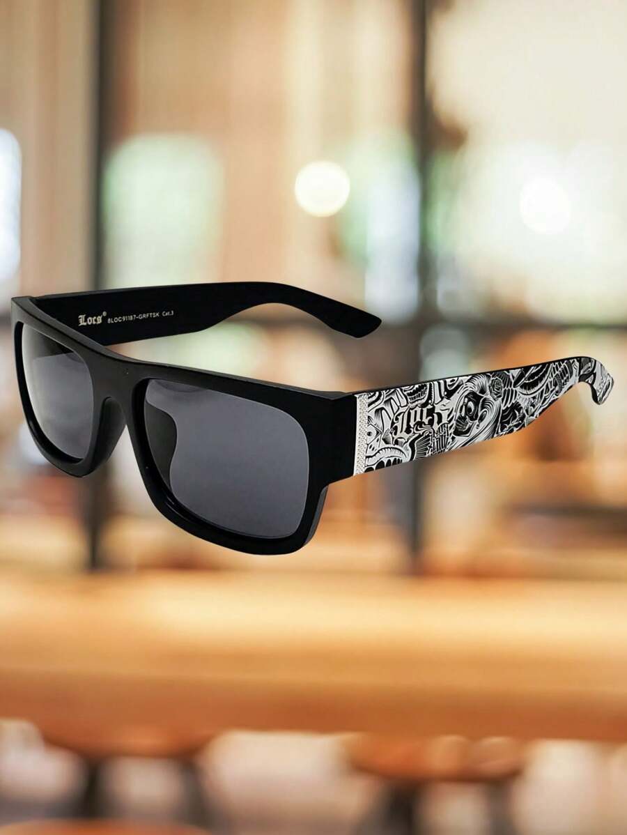 Lentes Calavera Grafit  Chicano Lowrider gafas sol - Blanco - Ver 1