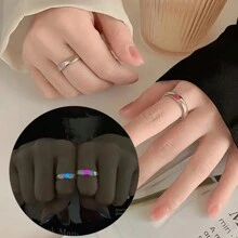 1 件發光愛心戒指,可調式情侶戒指,男女萬聖節派對禮物