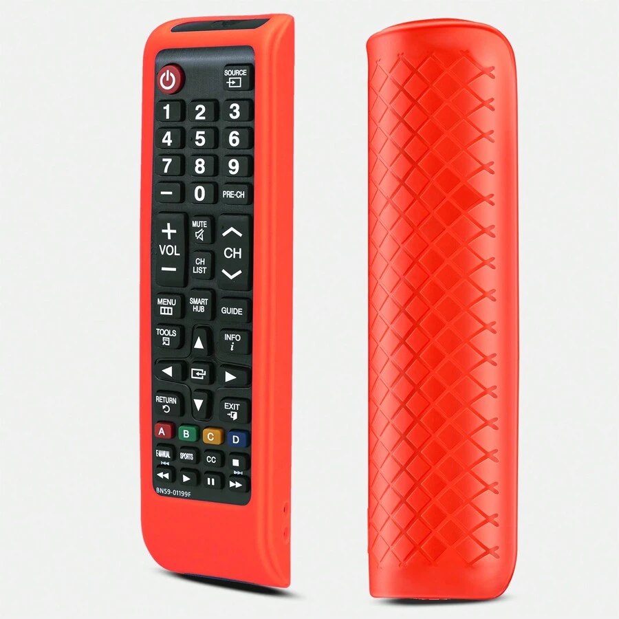 1 pc  Remote case for Smart TV Controller, Silicone Remote Cover for BN59-01199F  Remote Control, Smart TV Remote Skin Sleeve - Đỏ - Xem 1