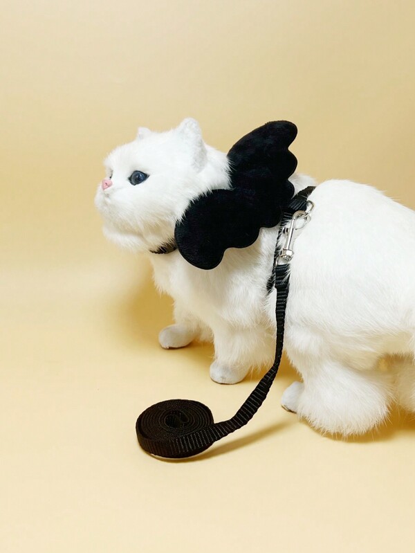 1 Peça Anjo Decoração De Asa Peito & Voltar Corda De Tração Coleira De Gato , em Forma de Letra Coleira Para Animal De Estimação Para Cachorro E Gato Anti-Dissidência